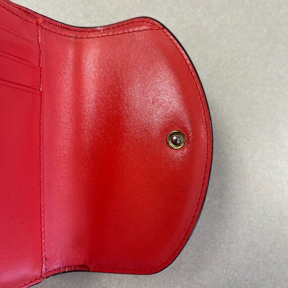 MCM  Visetos Grained Calfskin Tri-Fold Wallet - Marigold Orange - Preowned - Picture 7 of 15